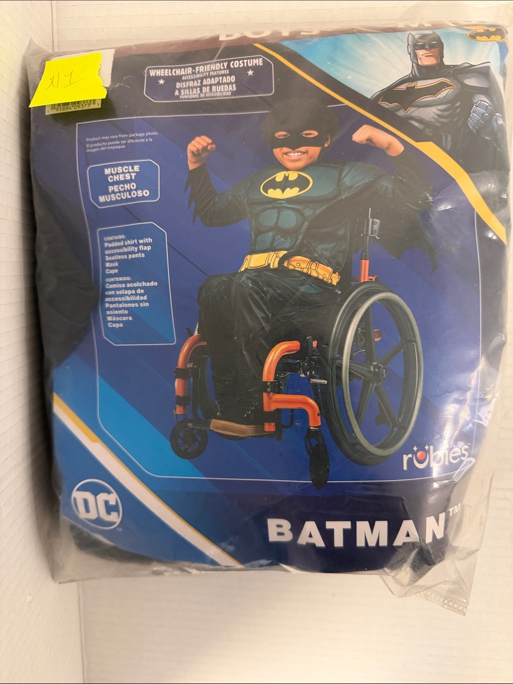 Rubie's Batman Kids Costume - Black and Yellow Muscle Chest with Cape